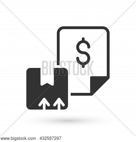 Grey Waybill Icon Isolated On White Background. Vector
