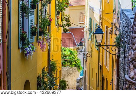 Old Town Architecture Of Menton On French Riviera