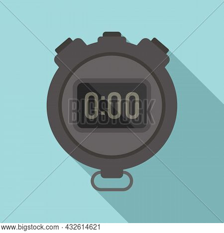 Stopwatch Time Icon Flat Vector. Timer Clock. Stop Watch