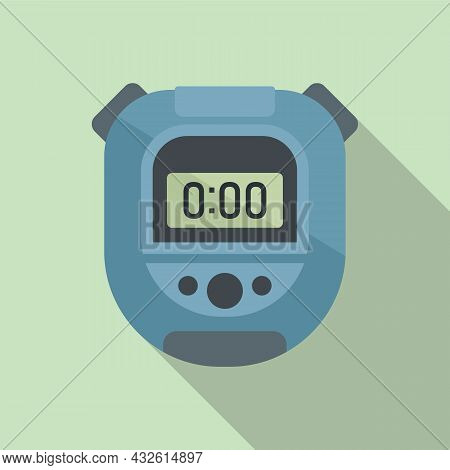 Digital Stopwatch Icon Flat Vector. Stop Timer. Watch Clock