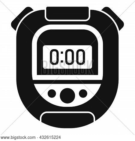 Digital Stopwatch Icon Simple Vector. Stop Timer. Watch Clock