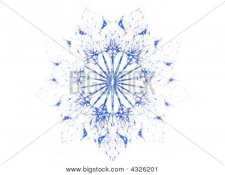 blaue Schneeflocke auf weiß