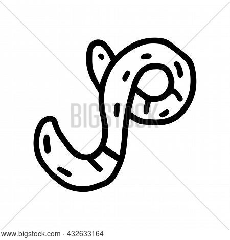 Ebolavirus Black Line Vector Doodle Icon Design