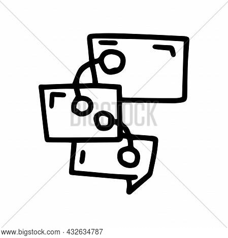 Speech Bubble Instruction Line Vector Doodle Simple Icon