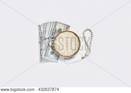 Concept Of Islamic Finance On White Background. Sharia-compliant Finance - Banking Or Financing Acti