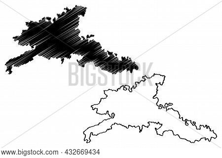 Agra District (uttar Pradesh State, Republic Of India) Map Vector Illustration, Scribble Sketch Agra