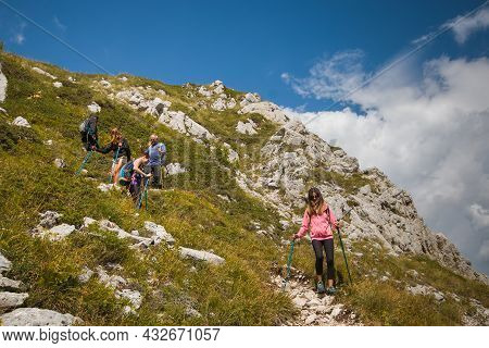 Monte Terminillo, Italy - September 11, 2021: Panoramic View Of A Side Of Monte Terminillo In Lazio 