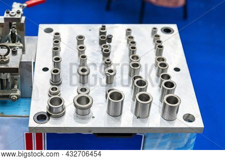 Various Size Metal Guide Bush Equipment Or Component For Mold Or Machine On Steel Plate In Manufactu