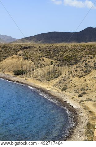 Cala Violeta Beach In Isleta Del Moro Village In Cabo De Gata, Almeria, Spain