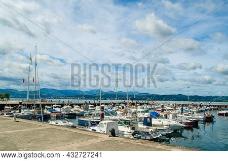 Santona, Spain - July 4, 2021: View Of Boats In The Port Of Santona, Spain