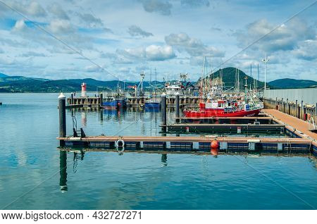 Santona, Spain - July 4, 2021: View Of Boats In The Port Of Santona, Spain
