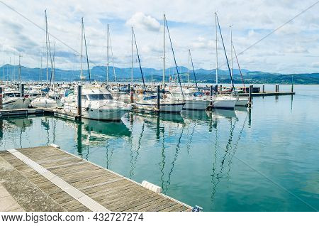 Santona, Spain - July 4, 2021: View Of Boats In The Port Of Santona, Spain