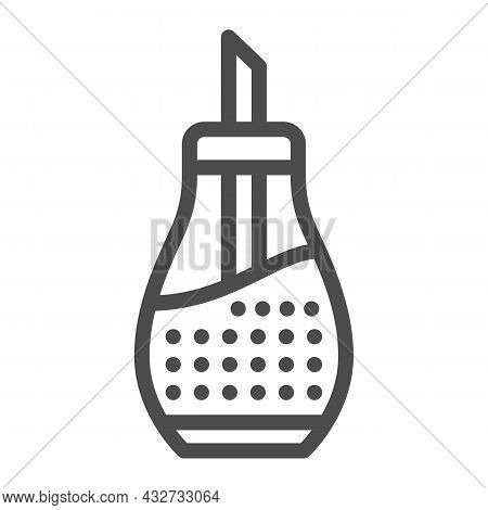Transparent Glass Sugar Bowl Line Icon, Catering Business Concept, Sugar Basin Vector Sign On White 