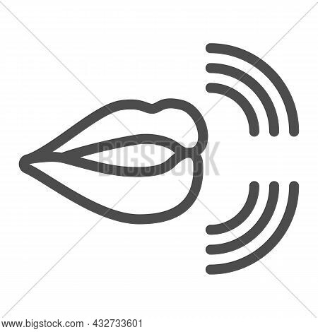 Mouth, Lips, Pronunciation Of Sounds Line Icon, Linguistics Concept, Phonetics Speech Vector Sign On