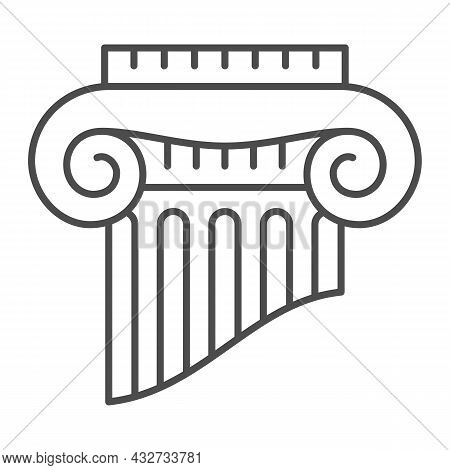 Fragment Of Greek Column Thin Line Icon, Interior Design Concept, Part Of Ancient Column Vector Sign
