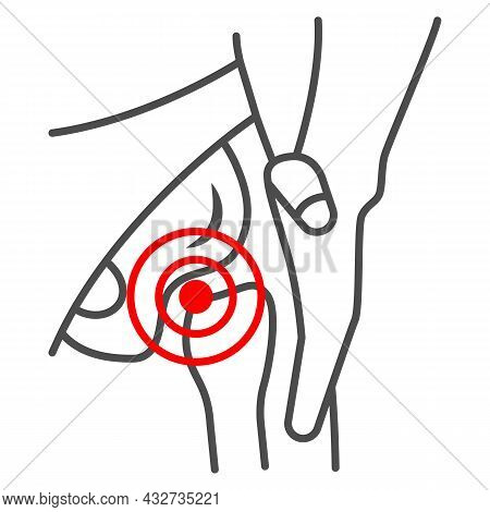 Femoral Neck Fracture Thin Line Icon, Body Pain Concept, Groin Ache Vector Sign On White Background,