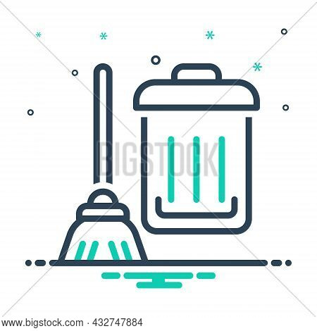 Mix Icon For Clean Squeaky-clean Distinguishable  Cleanly Cleaning Wash Sweeping Bucket Household
