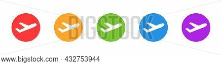 Aircraft Icons Set. Airport And Air Transport Concept. Vector Illustration