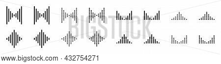 Equalizer Waves. Sound Waves Set Isolated On White Background. Sound Or Music Concept. Vector Illust