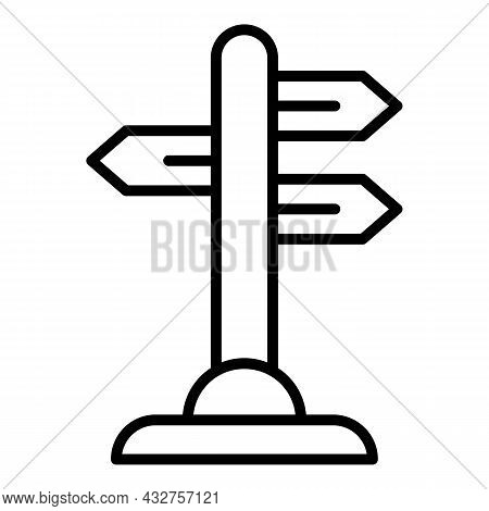 Direction Pillar Icon Outline Vector. Wood Singpost. Post Arrow
