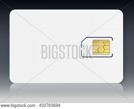 Sim Card Vector Mobile Phone Icon Chip. Simcard Isolated 3d Design Gsm. Sim Card. Mobile Telecommuni
