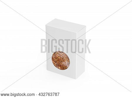 Transparent Window Paper Box For Chilli Flakes, Chilli Flakes Packaging Box Mock Up Template On Isol