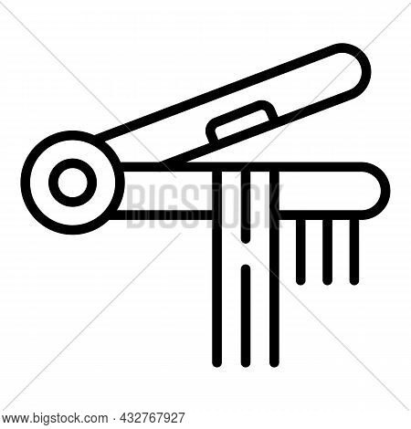 Hair Ironing Icon Outline Vector. Iron Straightener. Salon Curling