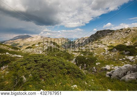 Panoramic View Of Wild Valley At The Feet Of Mount Terminillo In Lazio, Central Italy