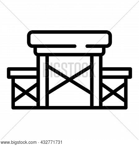 Picnic Table Chair Icon Outline Vector. Foldable Bench. Farden Compact