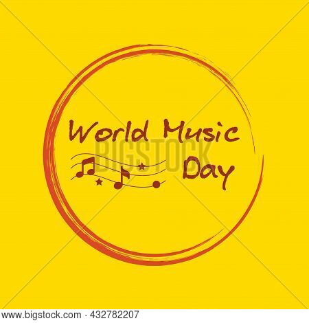World Music Day With Yellow Base Color