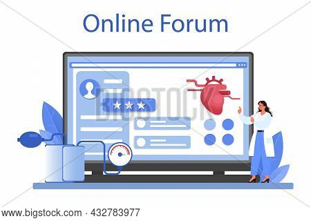 Cardiologist Online Service Or Platform. Idea Of Heart Care