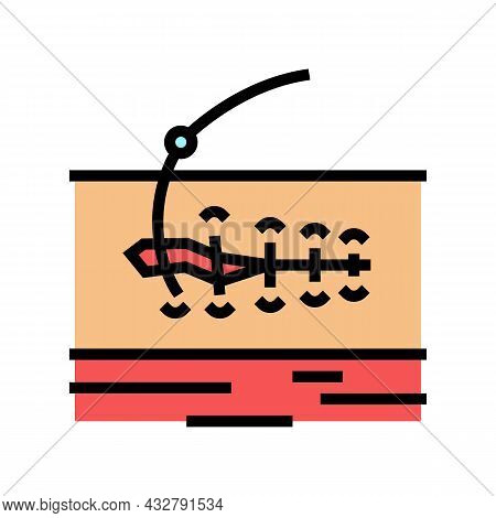 Suturing Wound Color Icon Vector. Suturing Wound Sign. Isolated Symbol Illustration