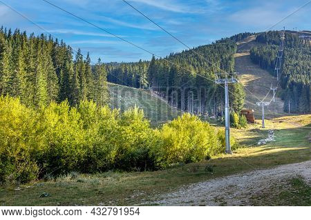 Bansko, Bulgaria Shiligarnika Summer Ski Resort View With Mountains And Ski Lift