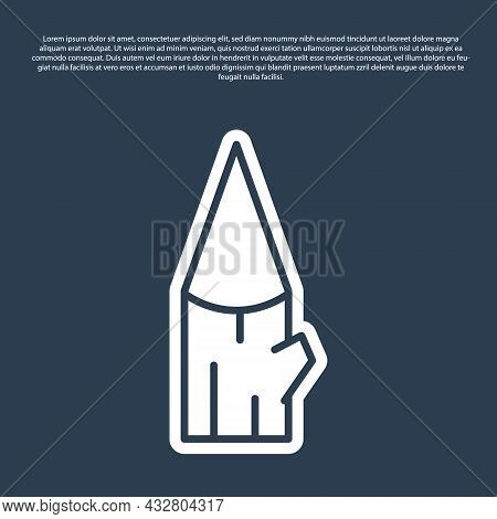 Blue Line Wooden Log Icon Isolated On Blue Background. Vector