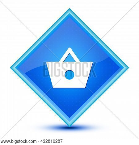 Shopping Basket Icon Isolated On Special Blue Diamond Button Illustration