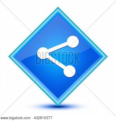 Social Media Link Icon Isolated On Special Blue Diamond Button Illustration