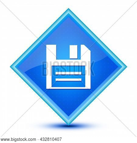 Disk Icon Isolated On Special Blue Diamond Button Illustration