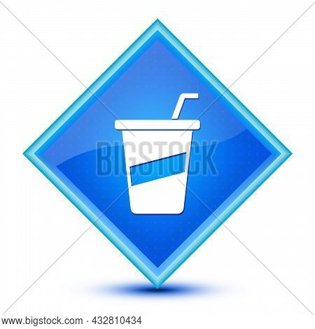 Soda Icon Isolated On Special Blue Diamond Button Illustration