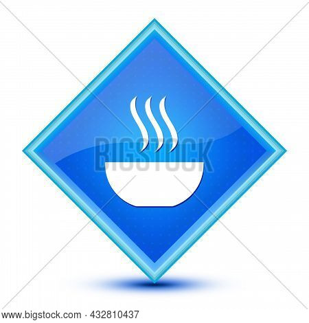 Soup Icon Isolated On Special Blue Diamond Button Illustration