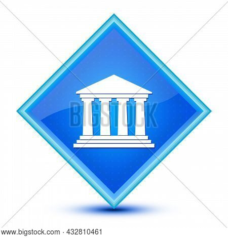 Building Icon Isolated On Special Blue Diamond Button Illustration
