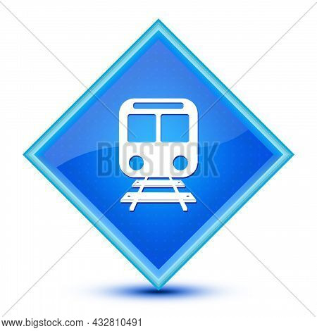 Train Icon Isolated On Special Blue Diamond Button Illustration