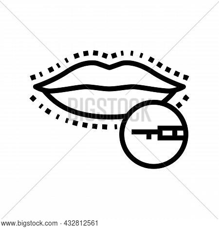 Lips Surgery Line Icon Vector. Lips Surgery Sign. Isolated Contour Symbol Black Illustration