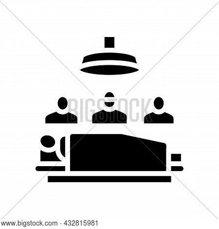 Surgery Doctor And Assistant Team Glyph Icon Vector. Surgery Doctor And Assistant Team Sign. Isolate