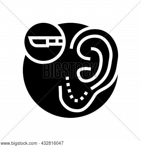 Ear Surgery Glyph Icon Vector. Ear Surgery Sign. Isolated Contour Symbol Black Illustration