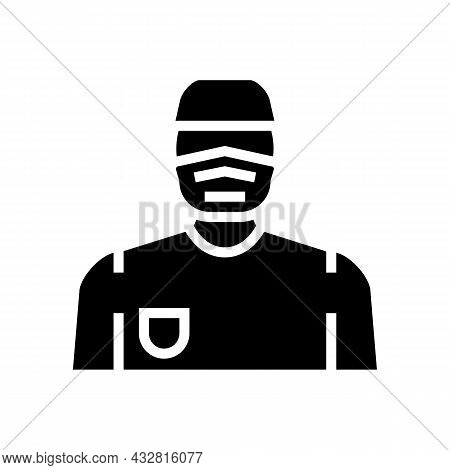 Doctor Surgery Glyph Icon Vector. Doctor Surgery Sign. Isolated Contour Symbol Black Illustration