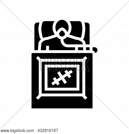 Patient Surgery Glyph Icon Vector. Patient Surgery Sign. Isolated Contour Symbol Black Illustration