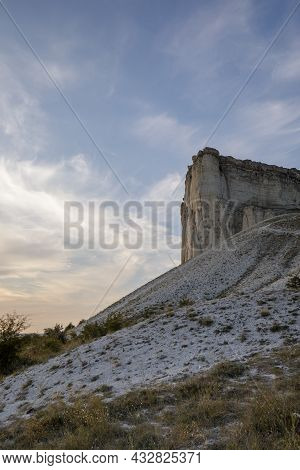 View Of The Ak-kaya (white Rock) Mountain In The Center Of The Crimean Peninsula.