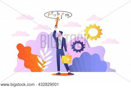 Business Or Financial Mistake. Businessman Dissatisfied With His Decision. Man Was Wrong, Bad Mood. 