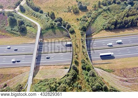 Ecoduct De Borkeld on the highway A1 in Rijssen the Netherlands