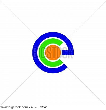 Letter Ec Circle Line Geometric Logo Vector